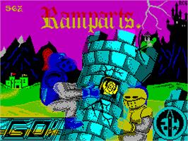 Title screen of Ramparts on the Sinclair ZX Spectrum.
