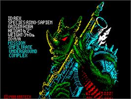 Title screen of Rex on the Sinclair ZX Spectrum.