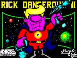 Title screen of Rick Dangerous II on the Sinclair ZX Spectrum.
