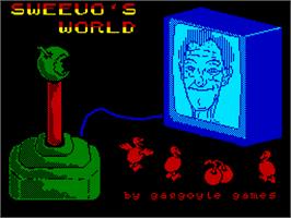 Title screen of Sweevo's World on the Sinclair ZX Spectrum.