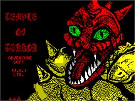 Title screen of Temple of Terror on the Sinclair ZX Spectrum.
