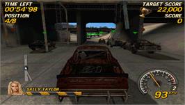 In game image of FlatOut: Head On on the Sony PSP.