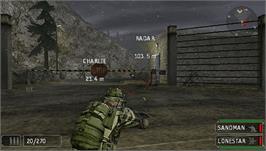 In game image of SOCOM: U.S. Navy SEALs - Fireteam Bravo 2 on the Sony PSP.