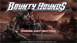 Title screen of Bounty Hounds on the Sony PSP.