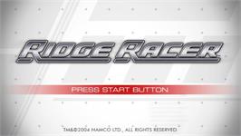 Title screen of Ridge Racer on the Sony PSP.
