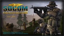 Title screen of SOCOM: U.S. Navy SEALs - Fireteam Bravo 2 on the Sony PSP.