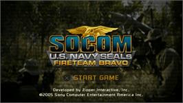 Title screen of SOCOM: U.S. Navy SEALs - Tactical Strike on the Sony PSP.