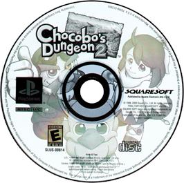 Artwork on the Disc for Chocobo's Dungeon 2 on the Sony Playstation.