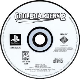 Artwork on the Disc for Cool Boarders 2 on the Sony Playstation.