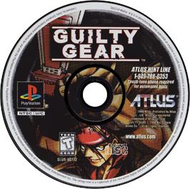 Artwork on the Disc for Guilty Gear on the Sony Playstation.