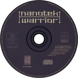 Artwork on the Disc for NanoTek Warrior on the Sony Playstation.