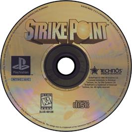 Artwork on the Disc for Strike Point on the Sony Playstation.