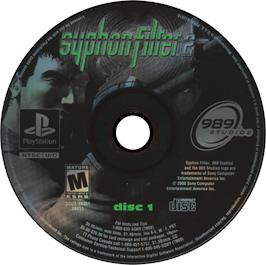Artwork on the Disc for Syphon Filter 2 on the Sony Playstation.