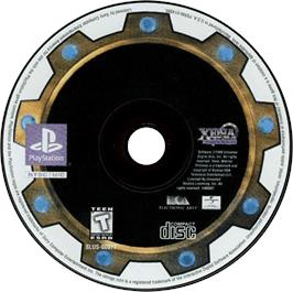 Artwork on the Disc for Xena: Warrior Princess on the Sony Playstation.