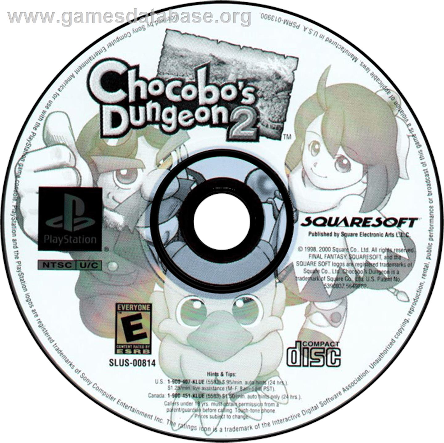 Chocobo's Dungeon 2 - Sony Playstation - Artwork - Disc