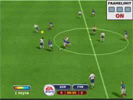 In game image of 2002 FIFA World Cup on the Sony Playstation.