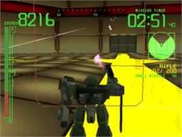In game image of Armored Core: Project Phantasma on the Sony Playstation.