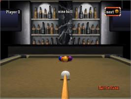 In game image of Backstreet Billiards on the Sony Playstation.