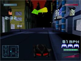 In game image of Batman: Gotham City Racer on the Sony Playstation.