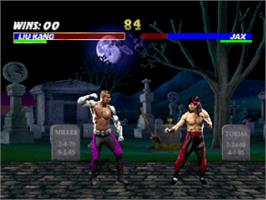 In game image of Mortal Kombat 3 on the Sony Playstation.