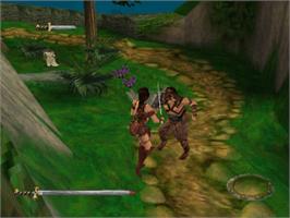 In game image of Xena: Warrior Princess on the Sony Playstation.