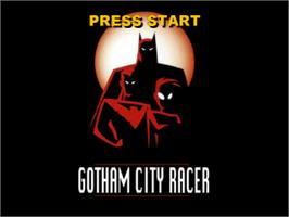 Title screen of Batman: Gotham City Racer on the Sony Playstation.