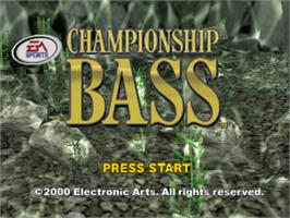 Title screen of Championship Bass on the Sony Playstation.