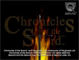 Title screen of Chronicles of the Sword on the Sony Playstation.