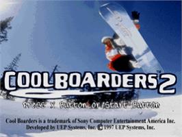 Title screen of Cool Boarders 2 on the Sony Playstation.