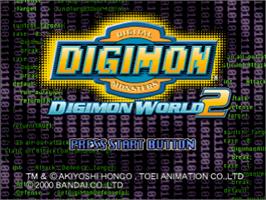 Title screen of Digimon World 2 on the Sony Playstation.