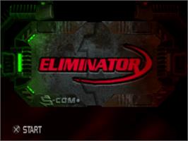Title screen of Eliminator on the Sony Playstation.