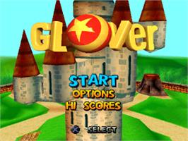 Title screen of Glover on the Sony Playstation.