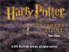 Title screen of Harry Potter and the Sorcerer's Stone on the Sony Playstation.