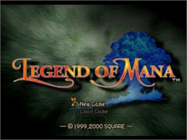 Title screen of Legend of Mana on the Sony Playstation.
