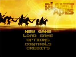 Title screen of Planet of the Apes on the Sony Playstation.