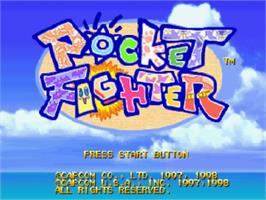 Title screen of Pocket Fighter on the Sony Playstation.
