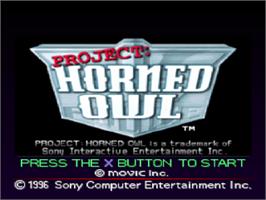 Title screen of Project: Horned Owl on the Sony Playstation.