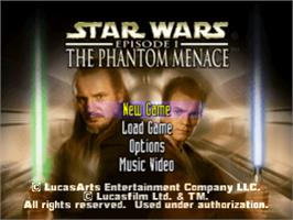 Title screen of Star Wars: Episode I - The Phantom Menace on the Sony Playstation.