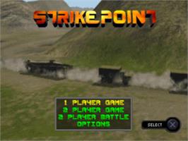 Title screen of Strike Point on the Sony Playstation.