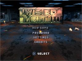 Title screen of Twisted Metal III on the Sony Playstation.