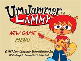 Title screen of Um Jammer Lammy on the Sony Playstation.