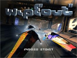 Title screen of Wipeout on the Sony Playstation.