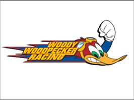 Title screen of Woody Woodpecker Racing on the Sony Playstation.
