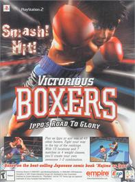 Advert for Victorious Boxers: Ippo's Road to Glory on the Sony Playstation 2.