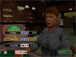 In game image of World Championship Poker on the Sony Playstation 2.