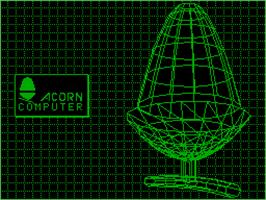 In game image of 3D Acorn on the Acorn Atom.