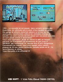 Box back cover for Asphalt on the Amstrad CPC.