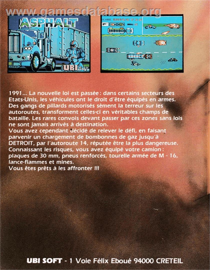 Asphalt - Amstrad CPC - Artwork - Box Back