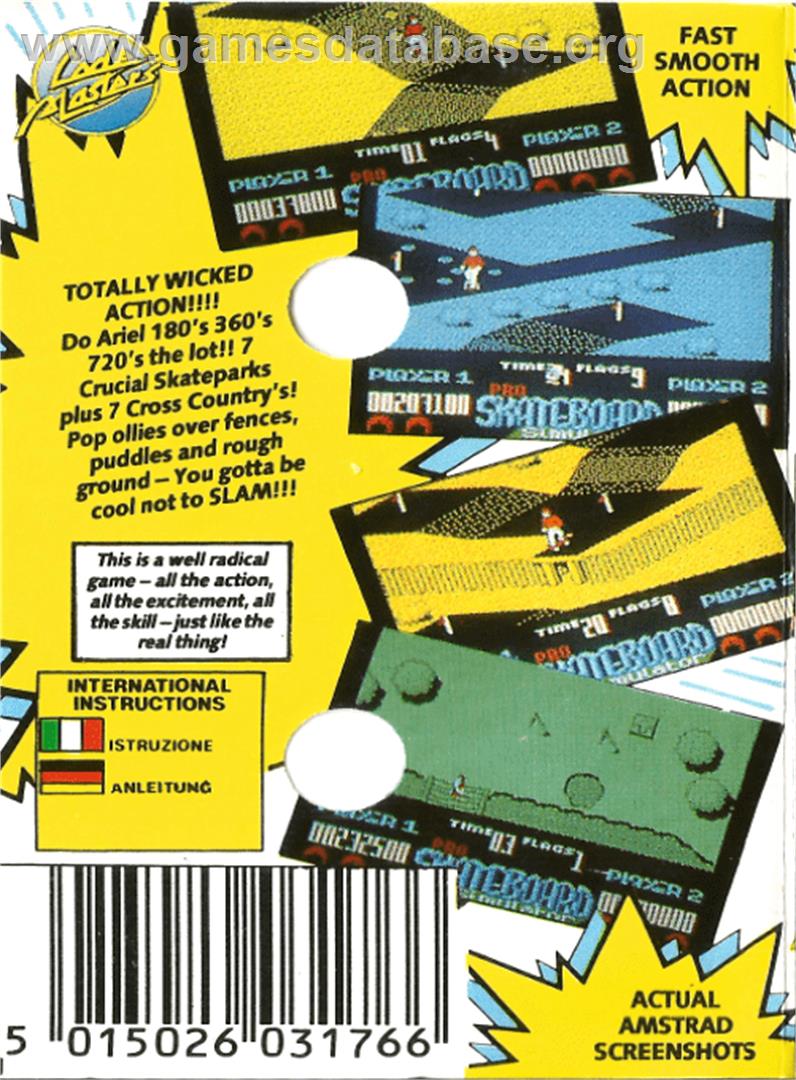 Pro Skateboard Simulator - Amstrad CPC - Artwork - Box Back