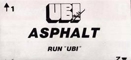 Top of cartridge artwork for Asphalt on the Amstrad CPC.